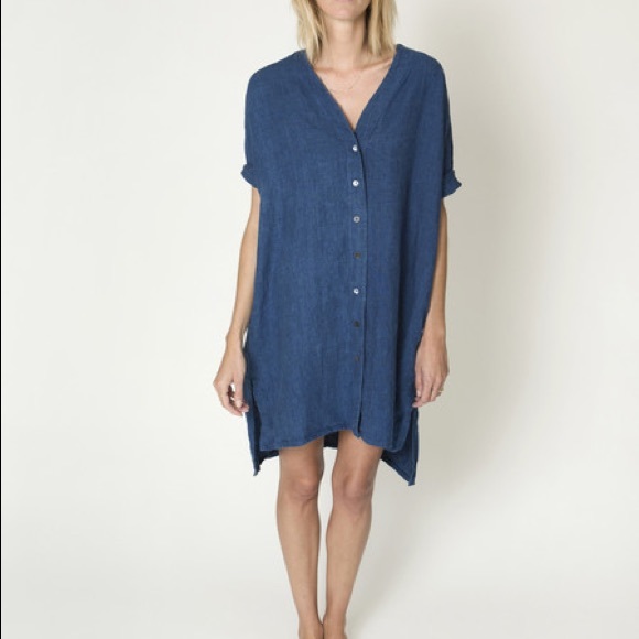 Ilana Kohn Dresses & Skirts - Ilana Kohn LOLA Blue Linen Dress Size Medium